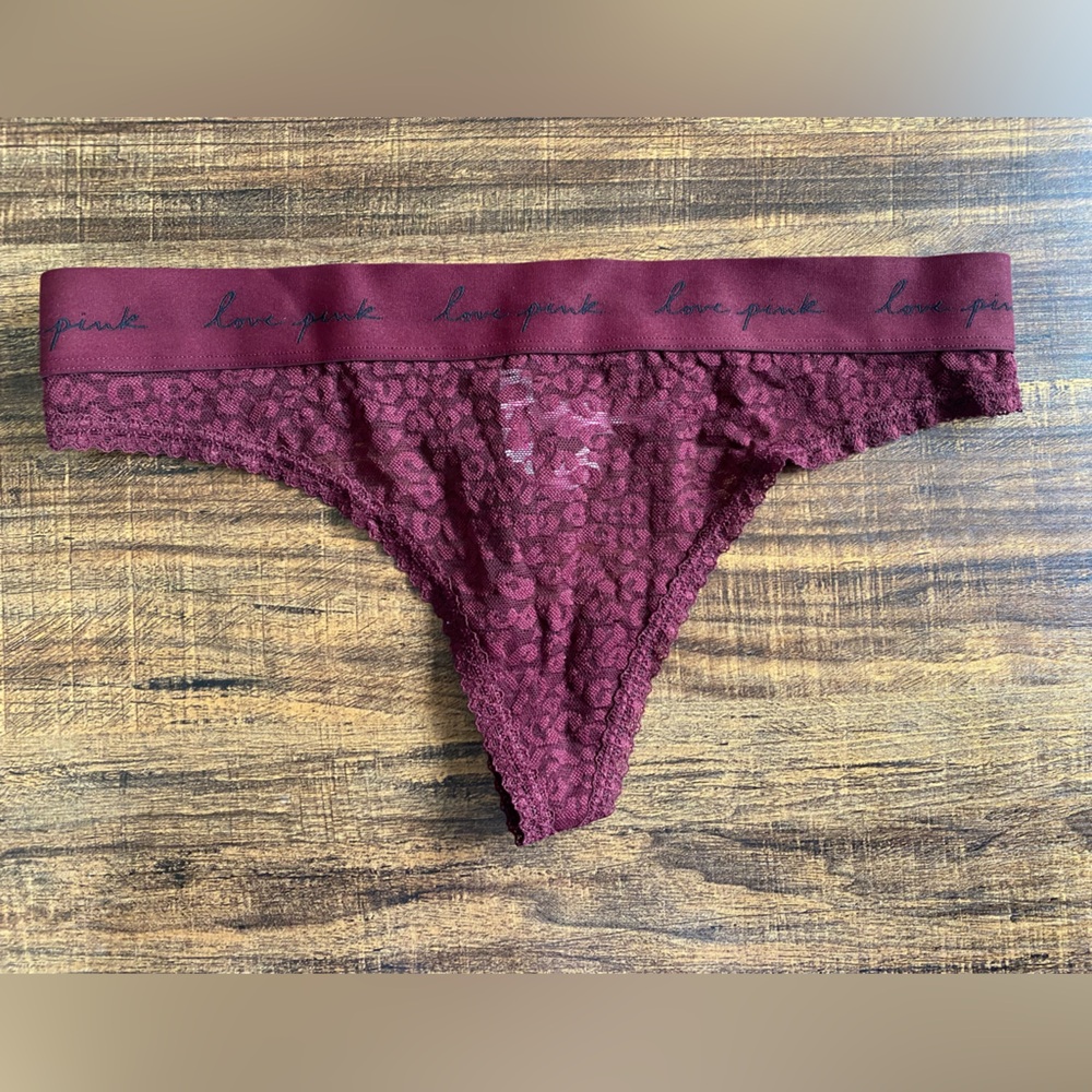 Victoria's Secret Burgundy Lace Panties - Picture 2 of 4